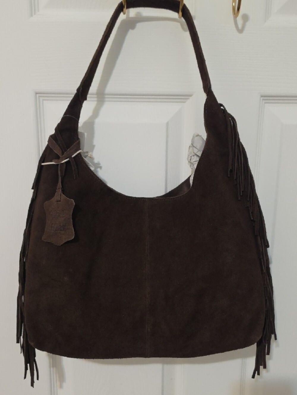 Haute Hippie Suede Fringe Shoulder Bag - Dark Brown - Picture 4 of 10